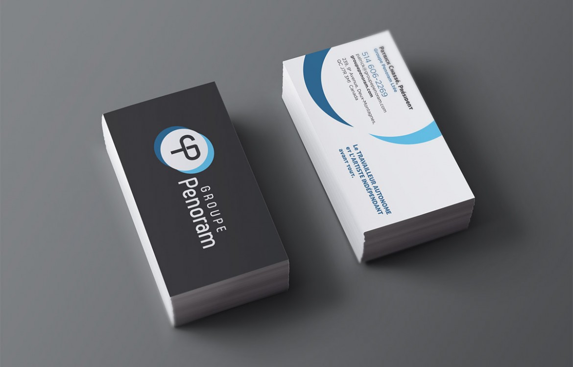Groupe Penoram – Logo, card and promotional cartons